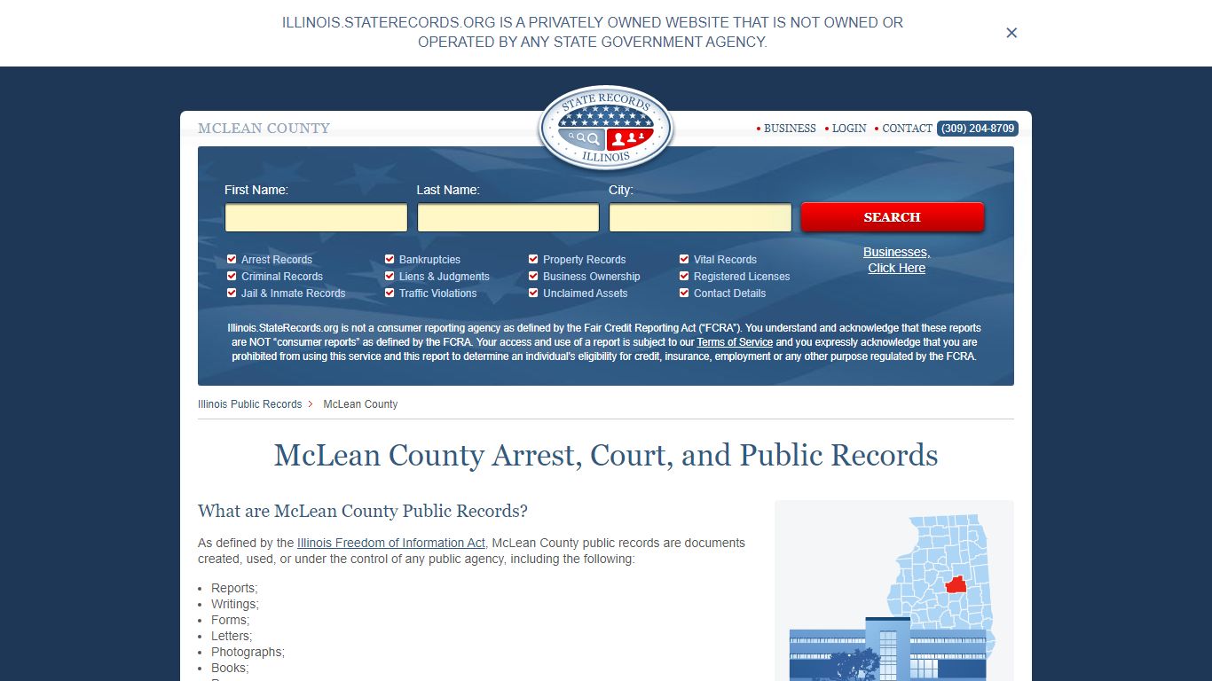 McLean County Arrest, Court, and Public Records